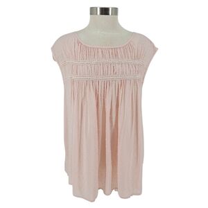 Torrid Babydoll Shirt Pink Pleated Swiss Dot Sleeveless Tie Back Top 1 1X